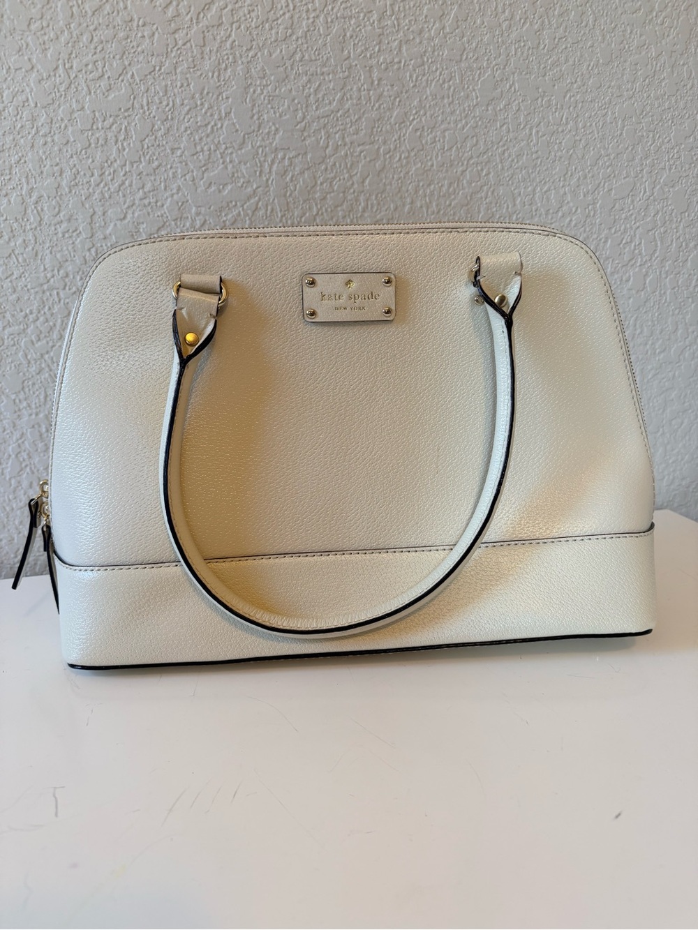 Kate Spade NY Grove Street Carli Pebble Leather Dome Satchel with Gold Hardware